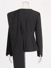 TWOTWINSTYLE Asymmetrical Slimming Blazers For Women