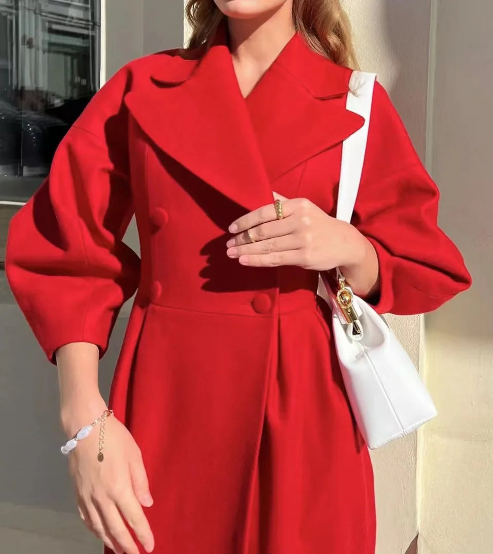 Autumn Lantern Sleeves Women Vintage Court Coat