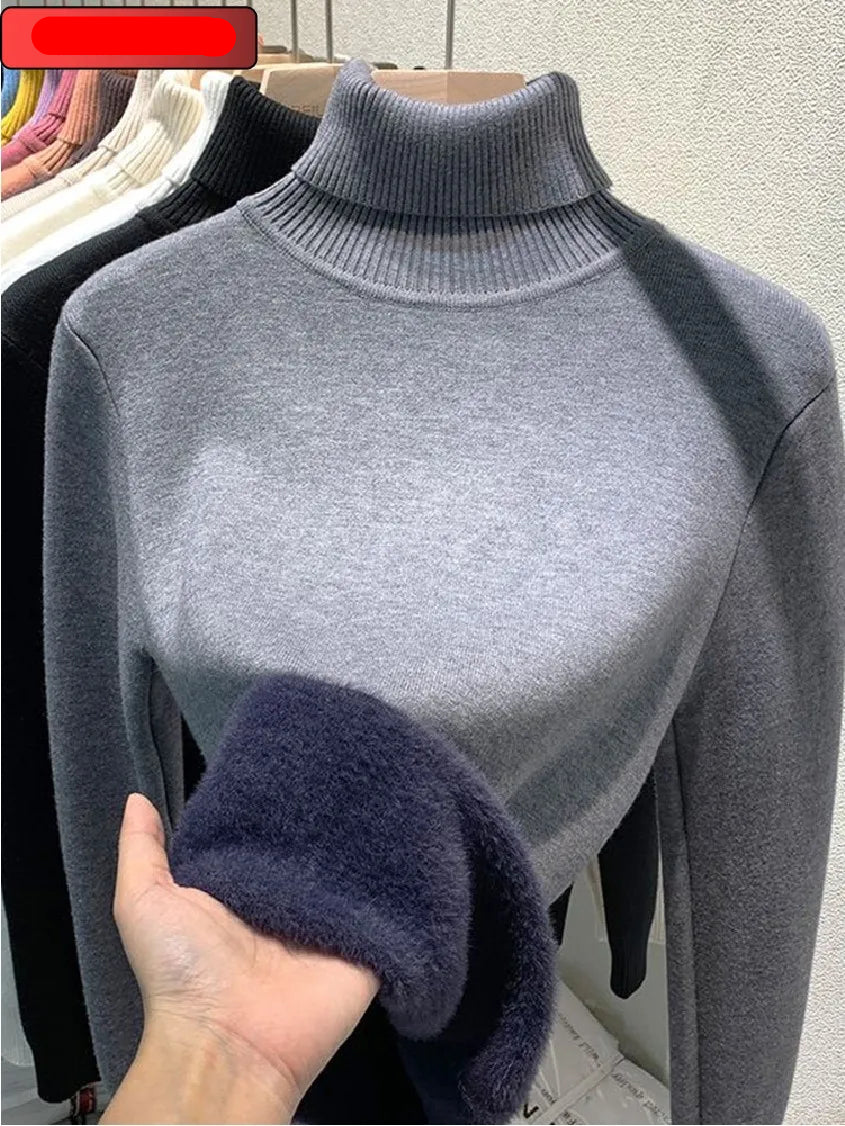 Turtleneck  Knitted Pullover Slim Tops