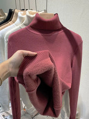 Turtleneck  Knitted Pullover Slim Tops